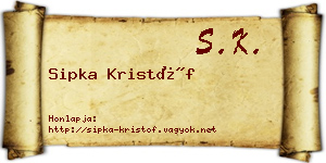 Sipka Kristóf névjegykártya